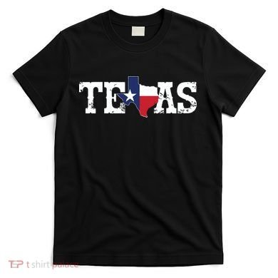 Texas Texas Shaped Flag Grunge Distressed Texas T-Shirt