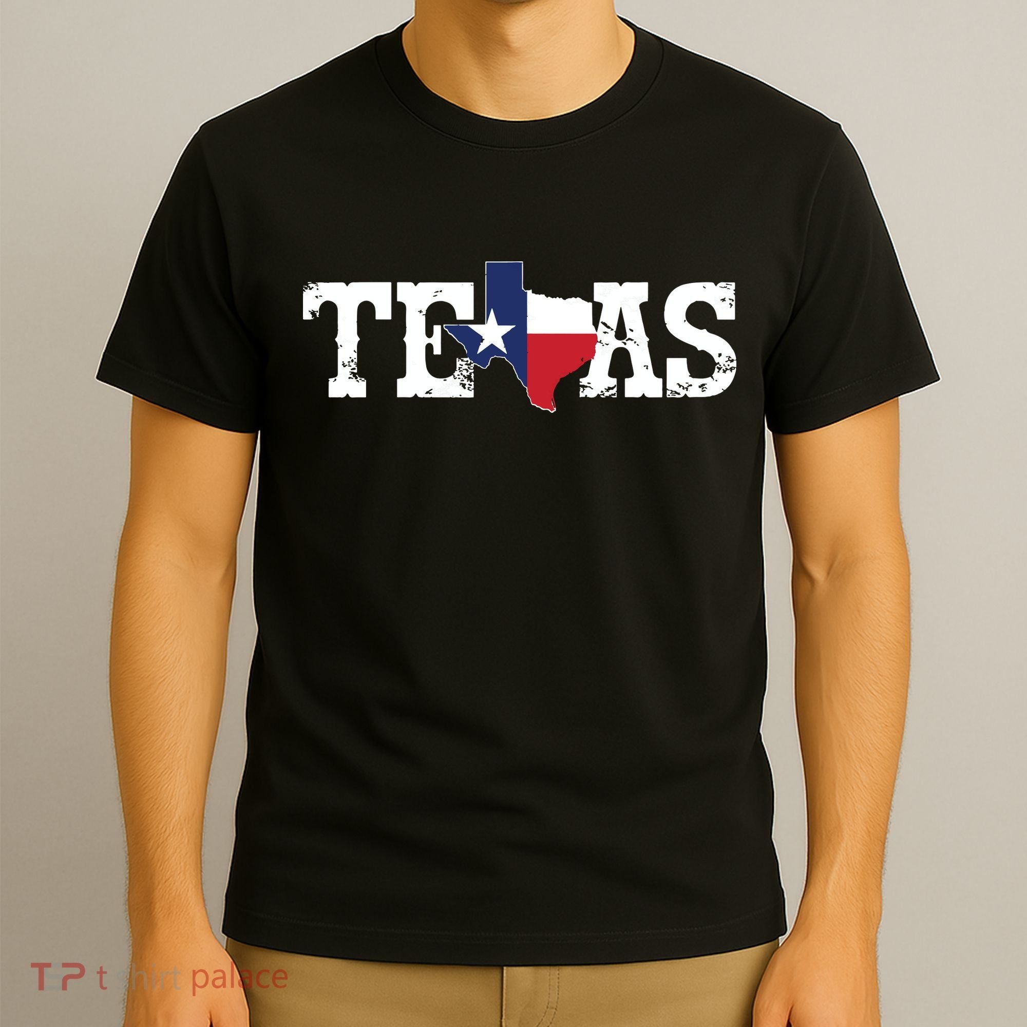 Texas Texas Shaped Flag Grunge Distressed Texas T-Shirt