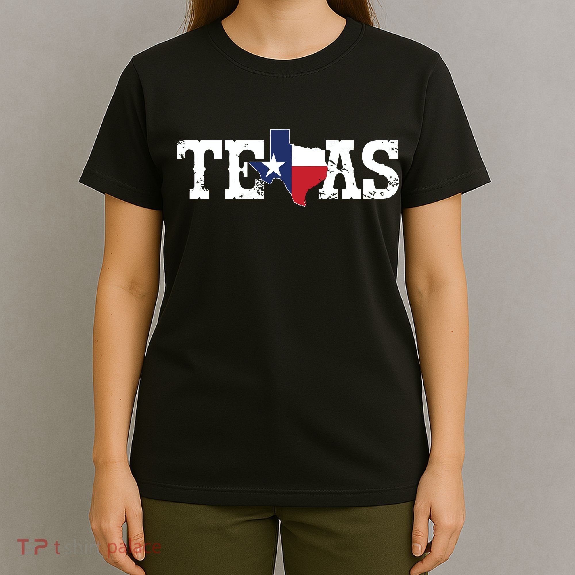 Texas Texas Shaped Flag Grunge Distressed Texas T-Shirt