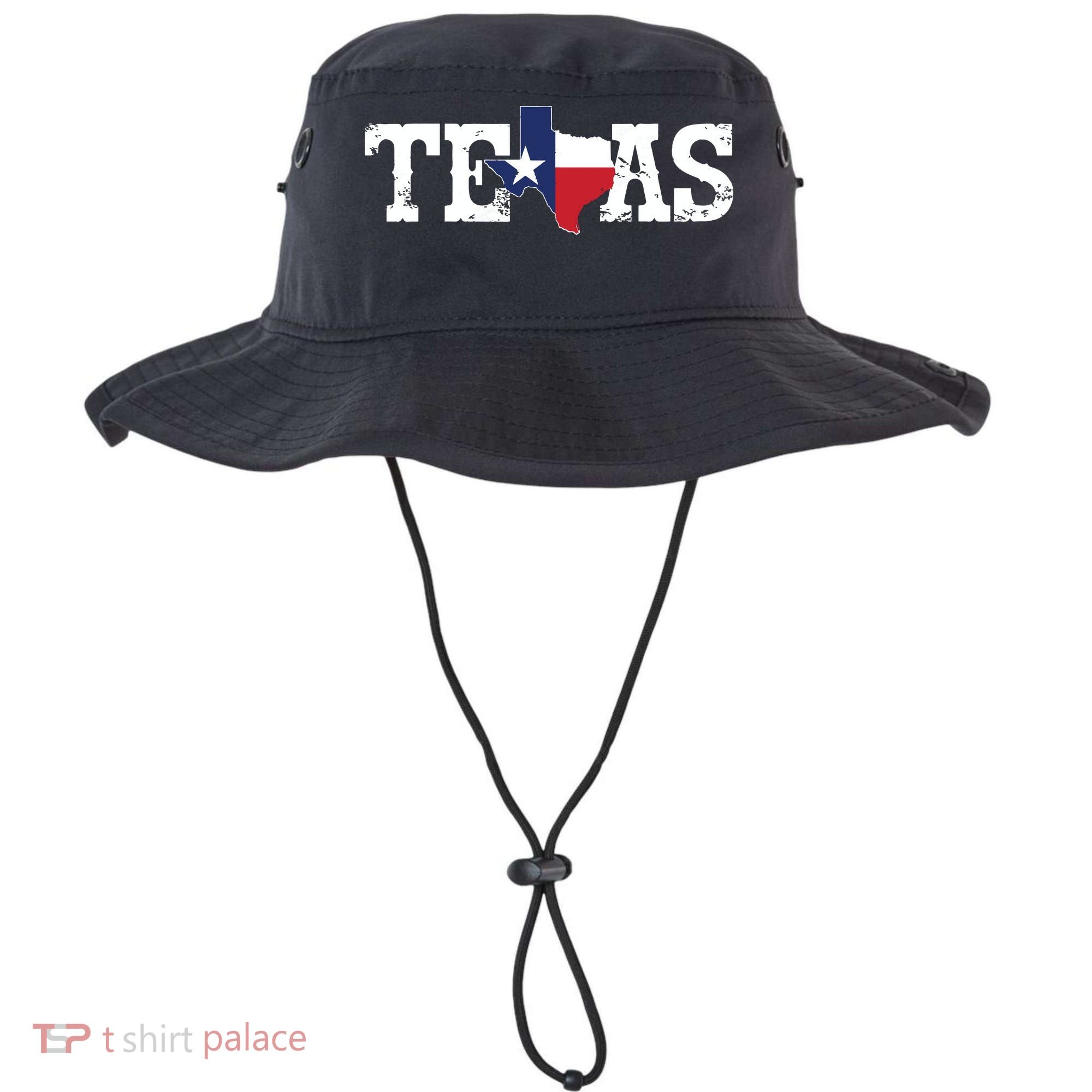 Texas Texas Shaped Flag Grunge Distressed Texas Bucket Hat