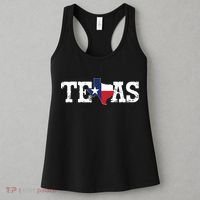 Texas Texas Shaped Flag Grunge Distressed Texas Women's Tank Top thumb 3