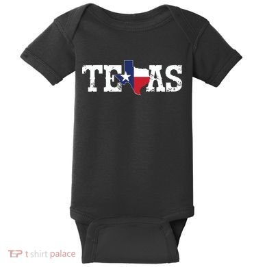 Texas Texas Shaped Flag Grunge Distressed Texas Baby Bodysuit