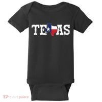 Texas Texas Shaped Flag Grunge Distressed Texas Baby Bodysuit thumb 0