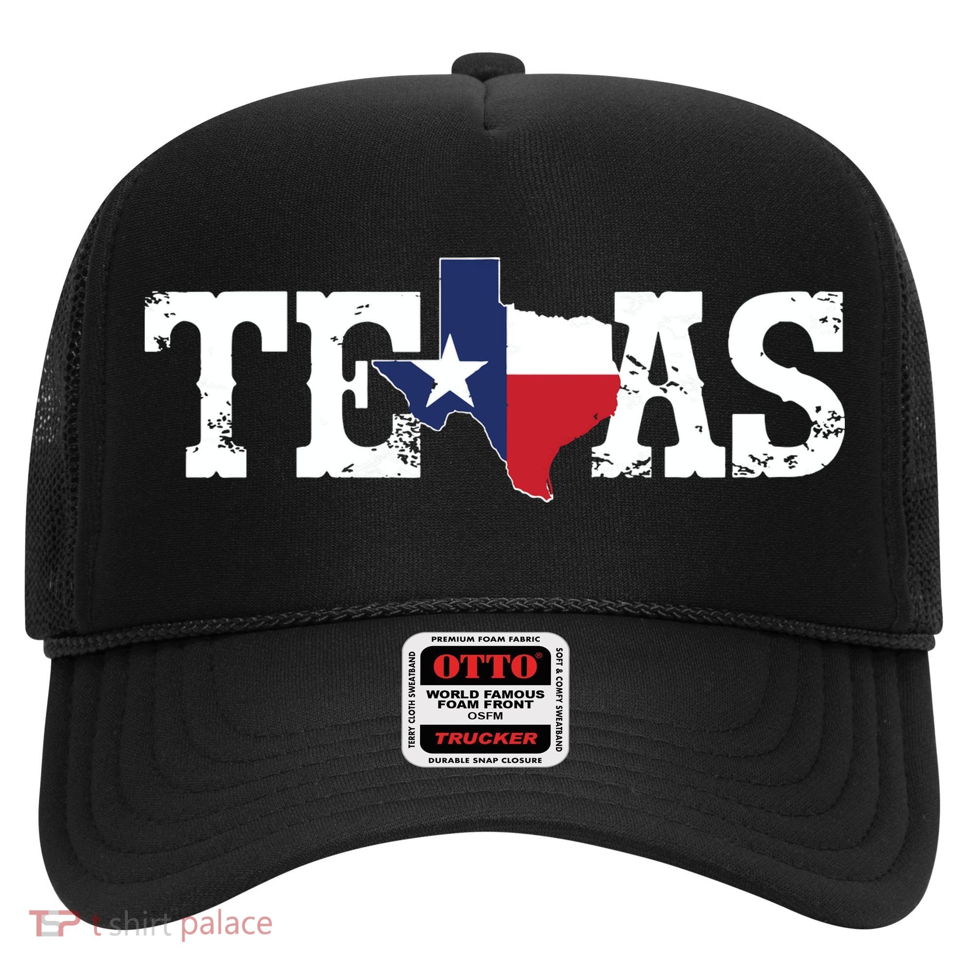 Texas Texas Shaped Flag Grunge Distressed Texas Hat