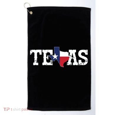 Texas Texas Shaped Flag Grunge Distressed Texas Golf Towel