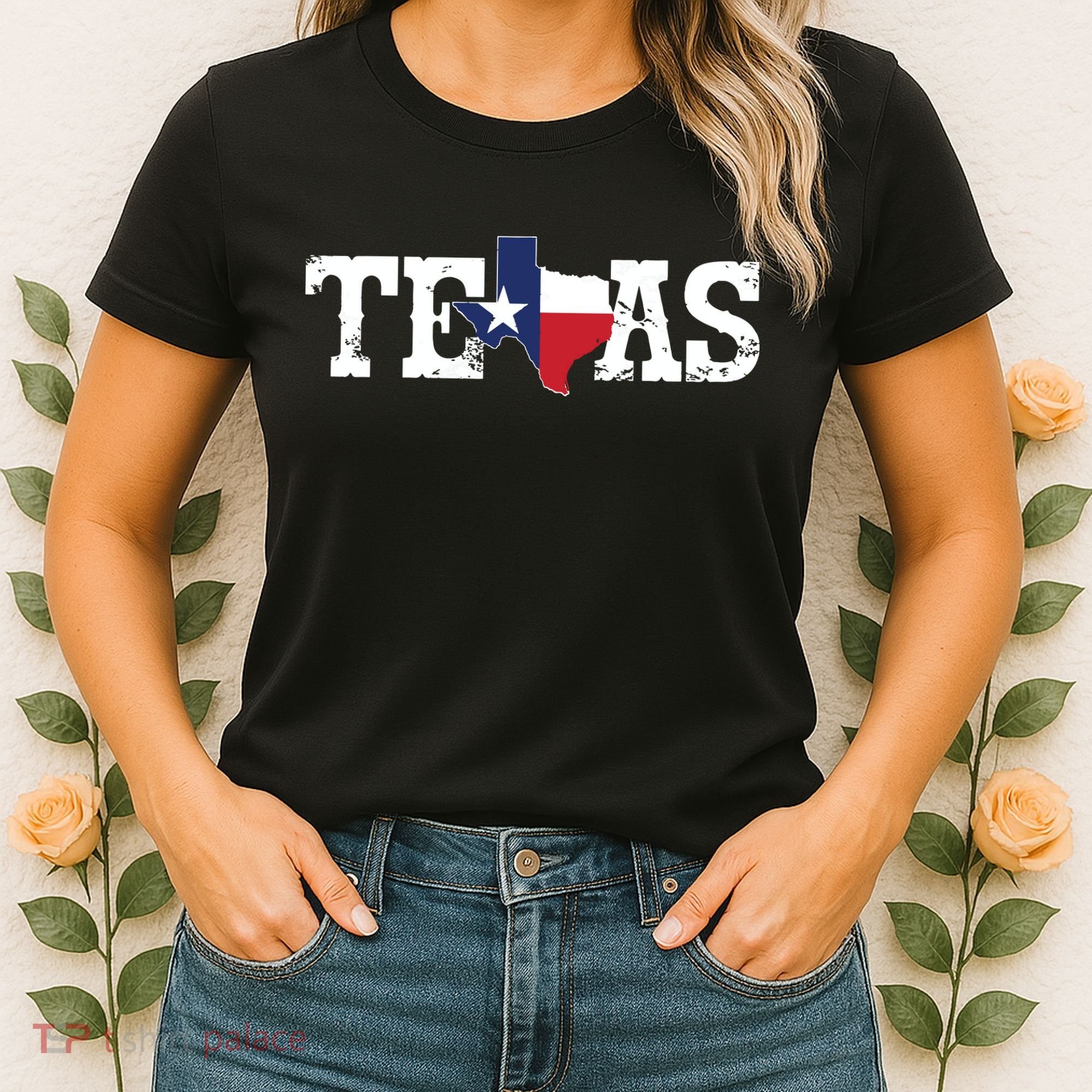 Texas Texas Shaped Flag Grunge Distressed Texas Women's T-Shirt