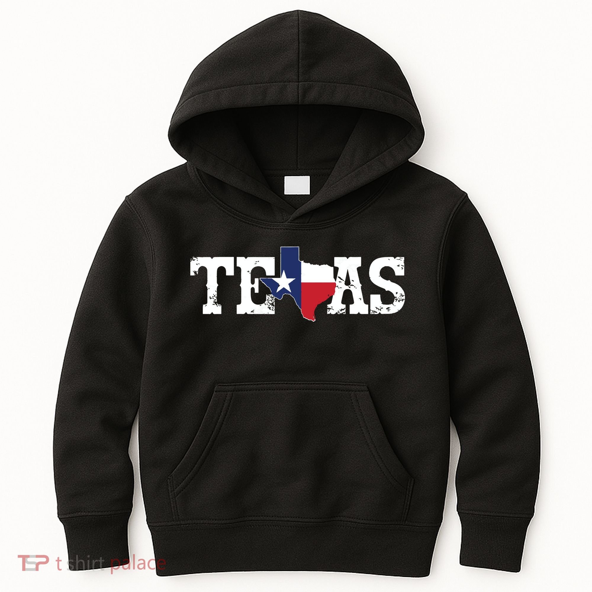 Texas Texas Shaped Flag Grunge Distressed Texas Kids Hoodie