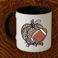 Tis The Season Leopard Pumpkin Football Fall Autumn Coffee Mug thumb 2