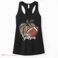 Tis The Season Leopard Pumpkin Football Fall Autumn Women's Tank Top thumb 0