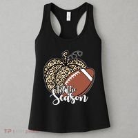 Tis The Season Leopard Pumpkin Football Fall Autumn Women's Tank Top thumb 3