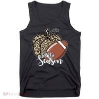 Tis The Season Leopard Pumpkin Football Fall Autumn Tank Top thumb 0