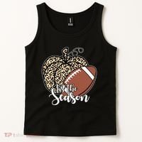 Tis The Season Leopard Pumpkin Football Fall Autumn Tank Top thumb 2