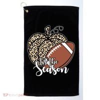 Tis The Season Leopard Pumpkin Football Fall Autumn Golf Towel thumb 0