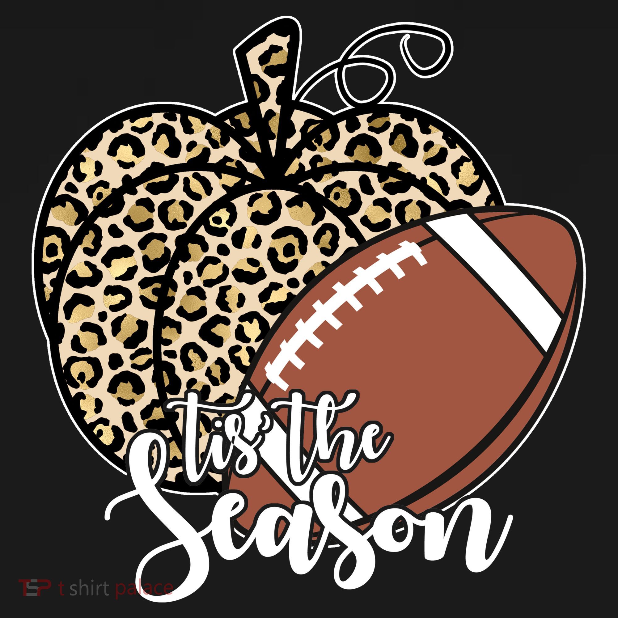 Tis The Season Leopard Pumpkin Football Fall Autumn Visor