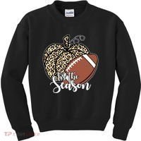 Tis The Season Leopard Pumpkin Football Fall Autumn Kids Sweatshirt thumb 0