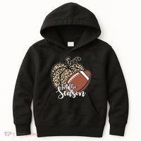 Tis The Season Leopard Pumpkin Football Fall Autumn Kids Hoodie thumb 0
