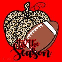 Tis The Season Leopard Pumpkin Football Fall Autumn Santa Hat thumb 1