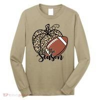 Tis The Season Leopard Pumpkin Football Fall Autumn Long Sleeve Shirt thumb 0