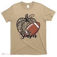 Tis The Season Leopard Pumpkin Football Fall Autumn T-Shirt thumb 0