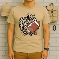 Tis The Season Leopard Pumpkin Football Fall Autumn T-Shirt thumb 6