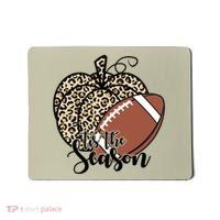 Tis The Season Leopard Pumpkin Football Fall Autumn Mousepad thumb 0