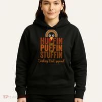 Turkey Trot Squad Huffin And Puffin For Stuffing Fall Vibes Hoodie thumb 5