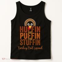 Turkey Trot Squad Huffin And Puffin For Stuffing Fall Vibes Tank Top thumb 2