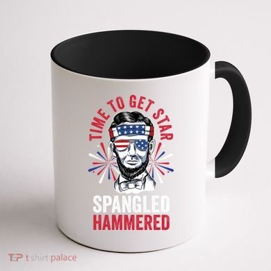 Time To Star Spangled Hammered Fireworks Director Lincoln Cool Gift Coffee Mug back