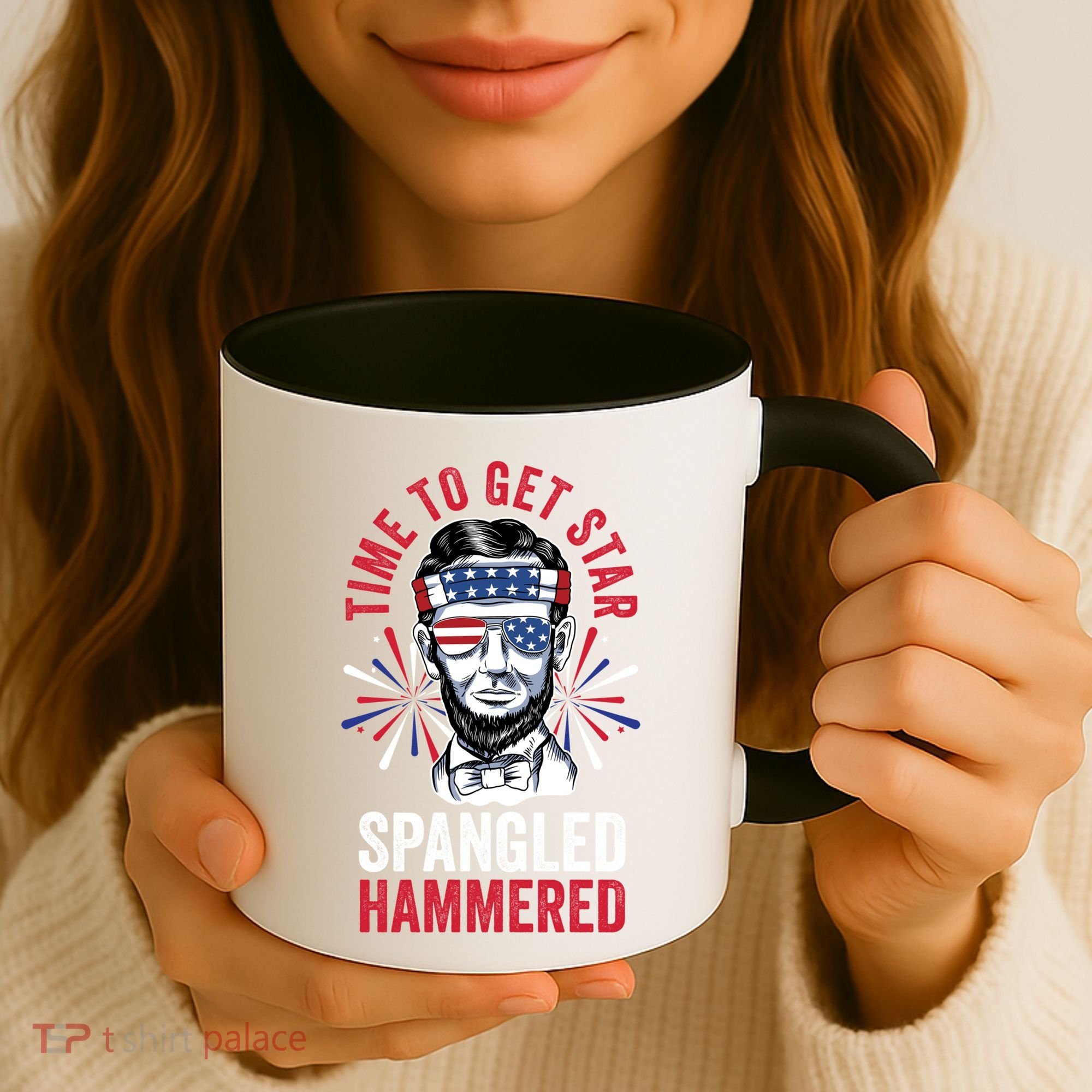Time To Star Spangled Hammered Fireworks Director Lincoln Cool Gift Coffee Mug