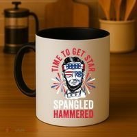 Time To Star Spangled Hammered Fireworks Director Lincoln Cool Gift Coffee Mug thumb 4