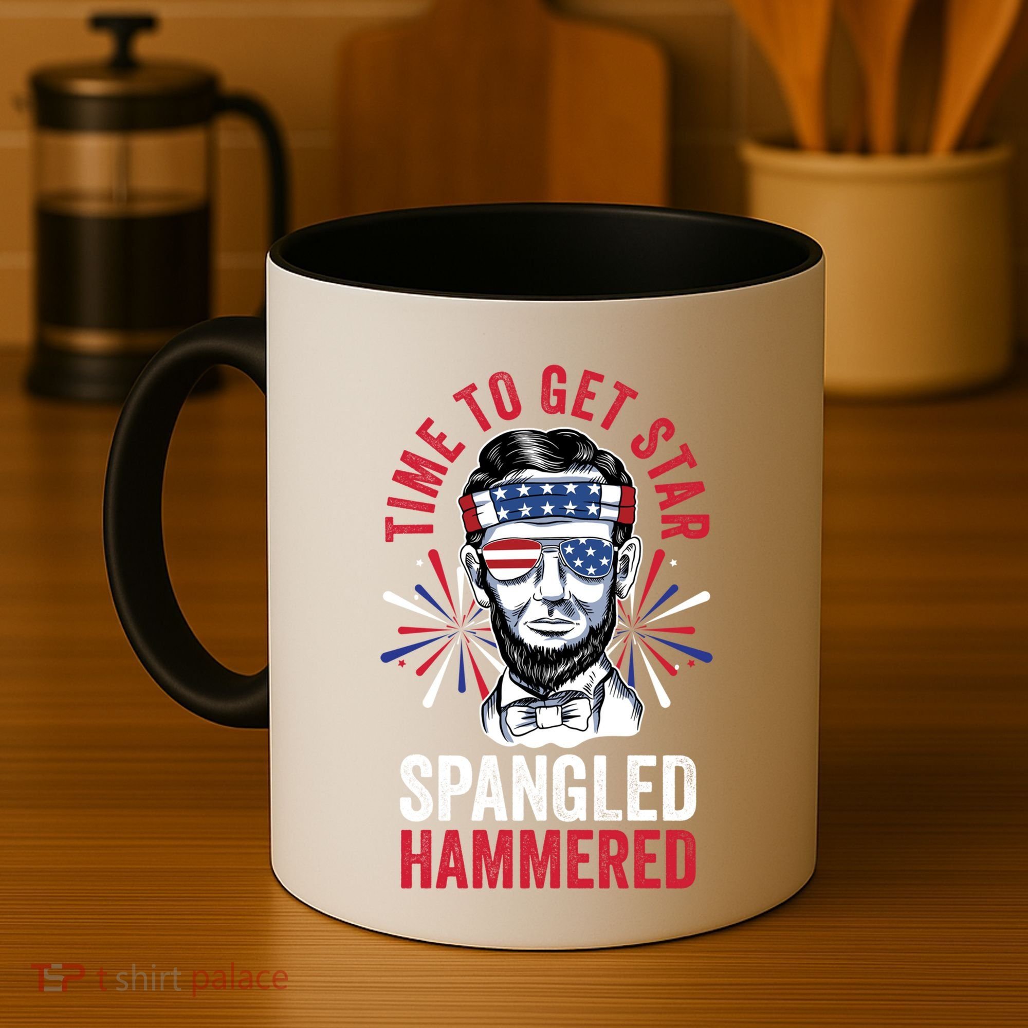 Time To Star Spangled Hammered Fireworks Director Lincoln Cool Gift Coffee Mug
