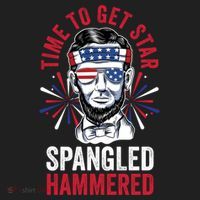 Time To Star Spangled Hammered Fireworks Director Lincoln Cool Gift Beanie thumb 2