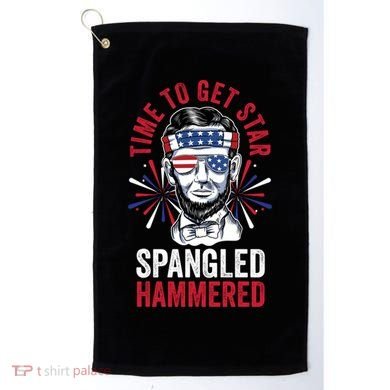 Time To Star Spangled Hammered Fireworks Director Lincoln Cool Gift Golf Towel