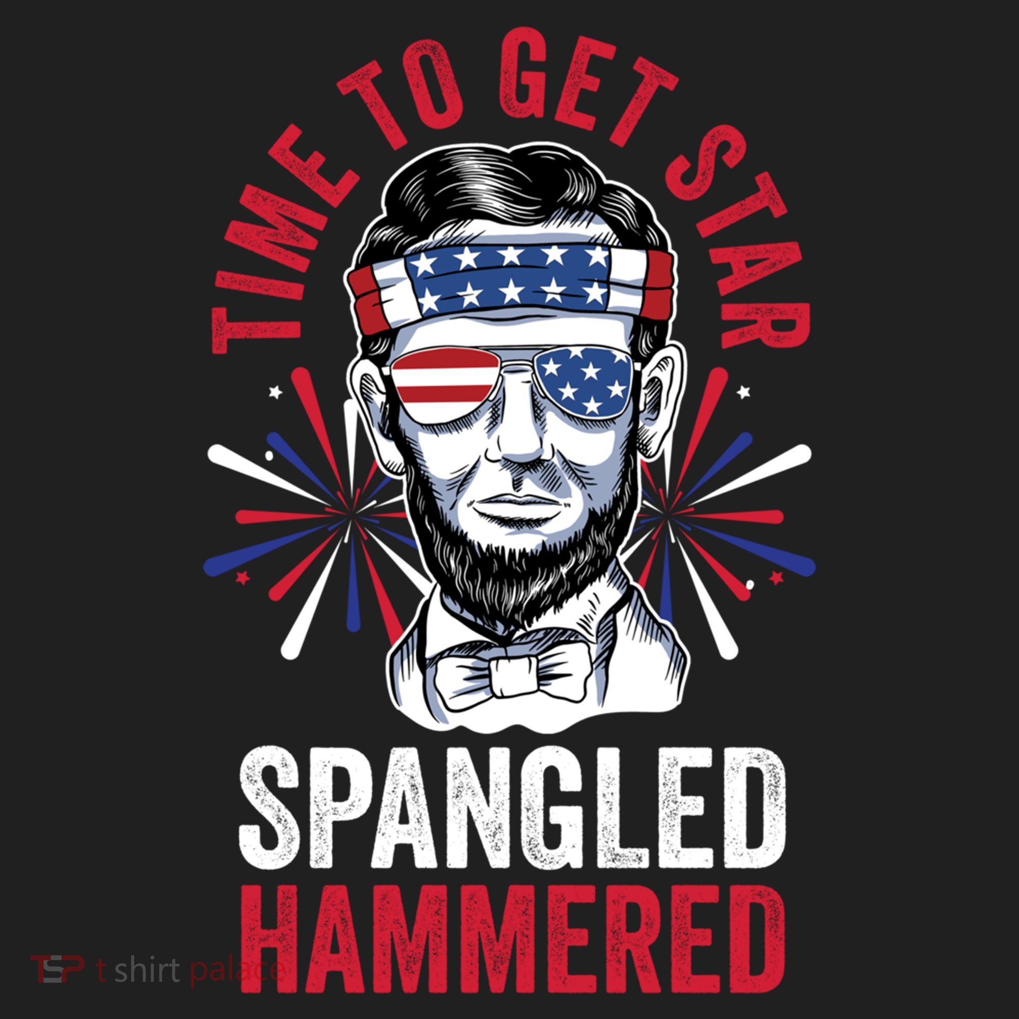 Time To Star Spangled Hammered Fireworks Director Lincoln Cool Gift Golf Towel