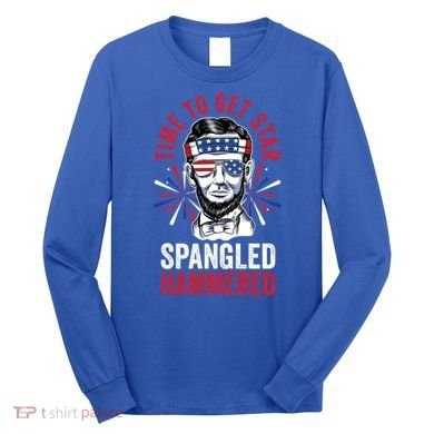 Time To Star Spangled Hammered Fireworks Director Lincoln Cool Gift Long Sleeve Shirt