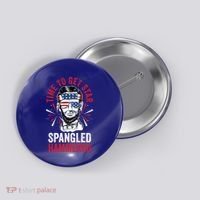 Time To Star Spangled Hammered Fireworks Director Lincoln Cool Gift Button thumb 0
