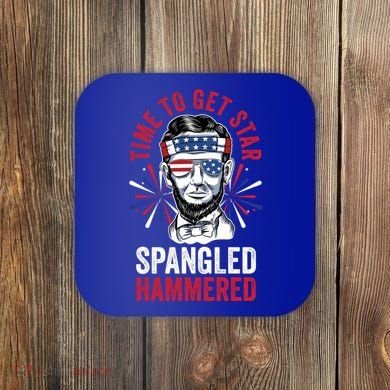 Time To Star Spangled Hammered Fireworks Director Lincoln Cool Gift Coaster