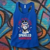 Time To Star Spangled Hammered Fireworks Director Lincoln Cool Gift Women's Tank Top thumb 3