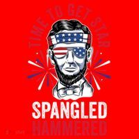 Time To Star Spangled Hammered Fireworks Director Lincoln Cool Gift Santa Hat thumb 1