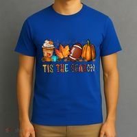 Tis The Season Coffee Fall Football And Halloween Pumpkin Meaningful Gift T-Shirt thumb 3