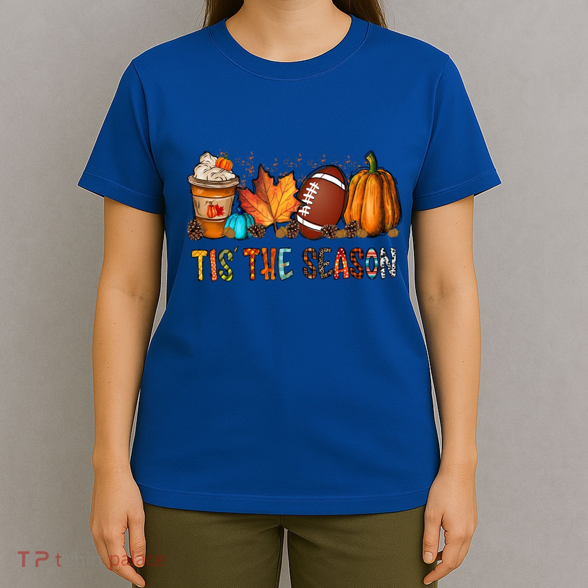 Tis The Season Coffee Fall Football And Halloween Pumpkin Meaningful Gift T-Shirt
