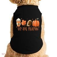 Tis The Season Fall Coffee Football Lover Doggie Tank thumb 0