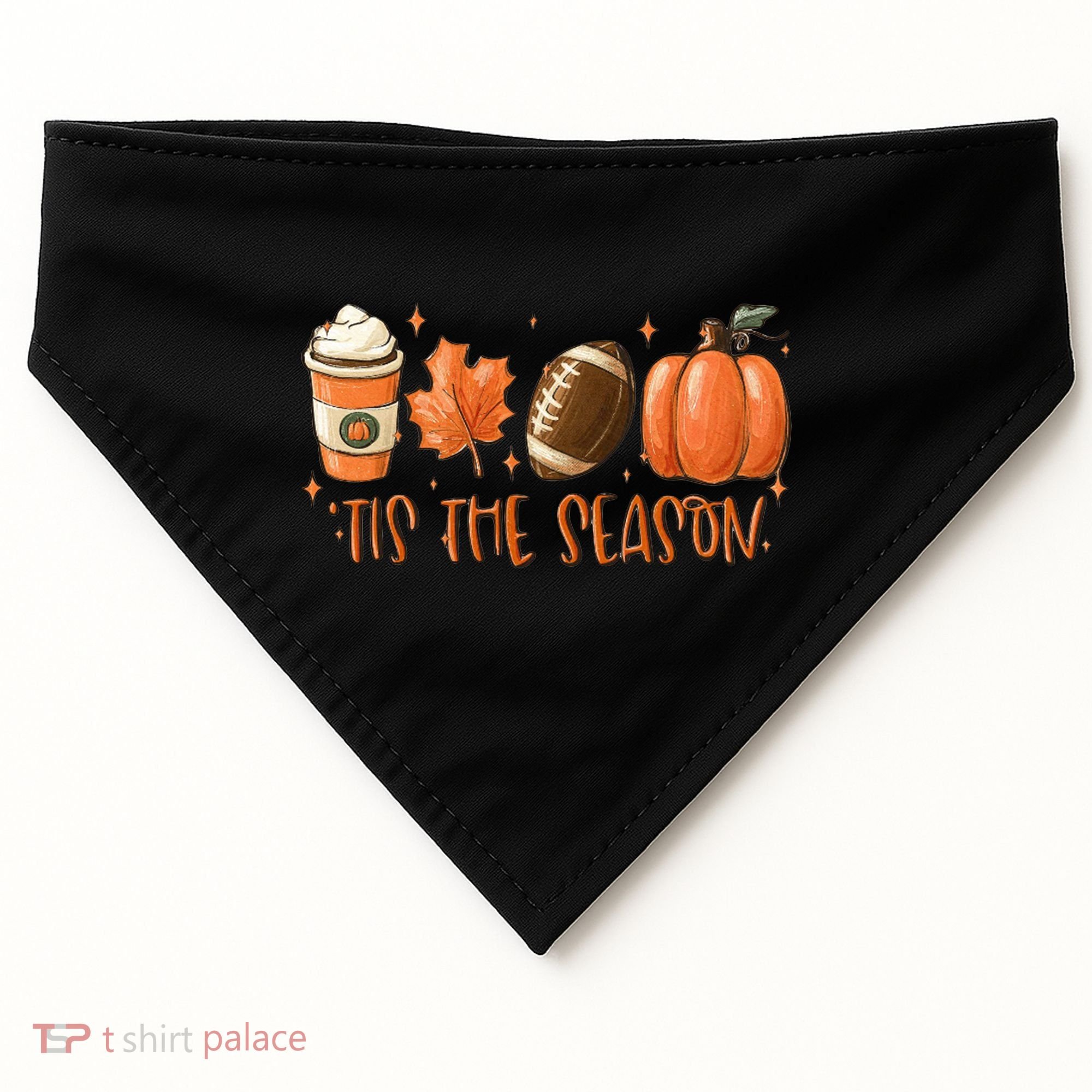 Tis The Season Fall Coffee Football Lover USA-Made Doggie Bandana
