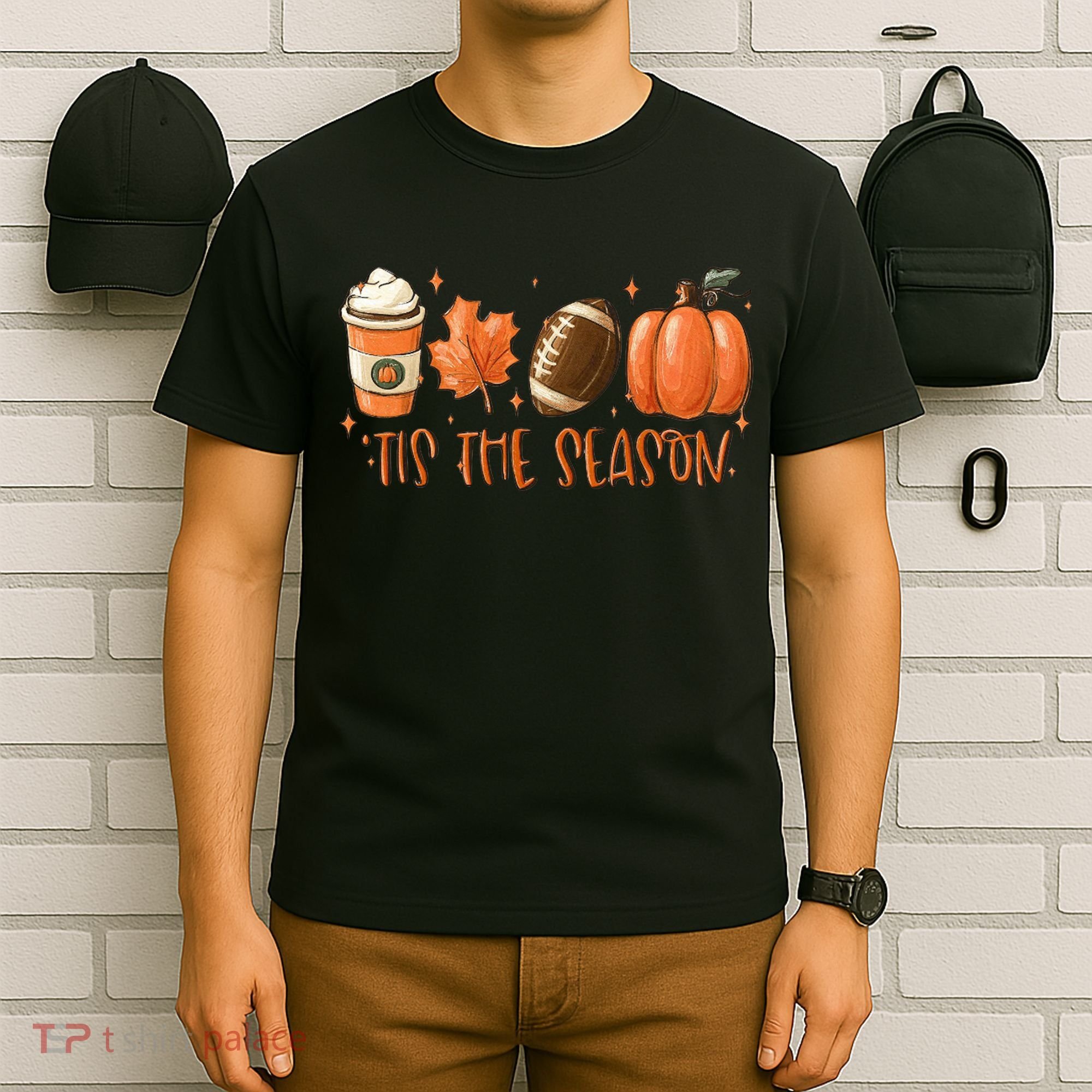 Tis The Season Fall Coffee Football Lover T-Shirt