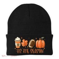 Tis The Season Fall Coffee Football Lover Beanie thumb 0