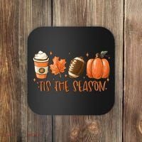 Tis The Season Fall Coffee Football Lover Coaster thumb 0
