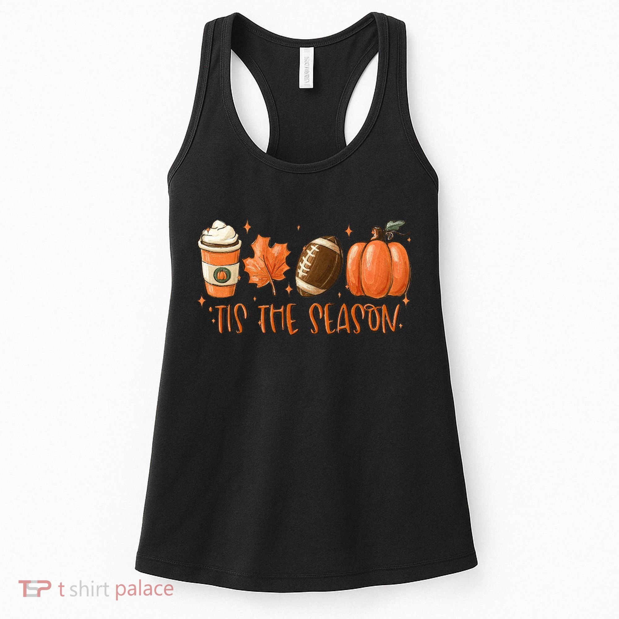 Tis The Season Fall Coffee Football Lover Women's Tank Top