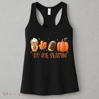 Tis The Season Fall Coffee Football Lover Women's Tank Top thumb 3