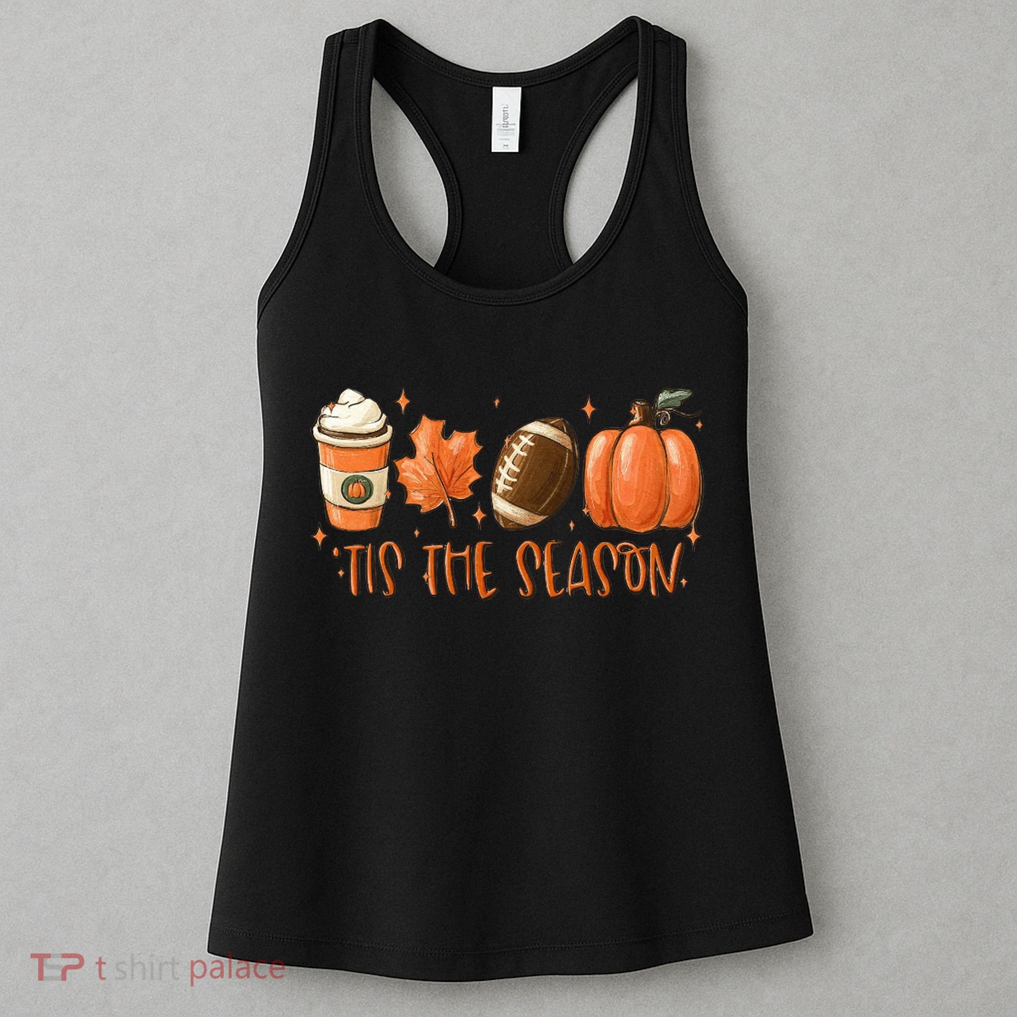 Tis The Season Fall Coffee Football Lover Women's Tank Top