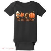 Tis The Season Fall Coffee Football Lover Baby Bodysuit thumb 0